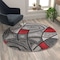 Flash Furniture Red 5' x 5' Round Abstract Design Area Rug ACD-RGTRZ860-55-RD-GG - alternate 1